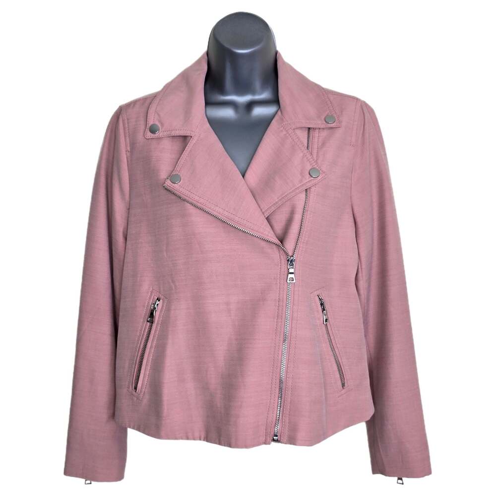Ann Taylor Women's Mauve Pink Moto Jacket Lyocell Blend Size 4